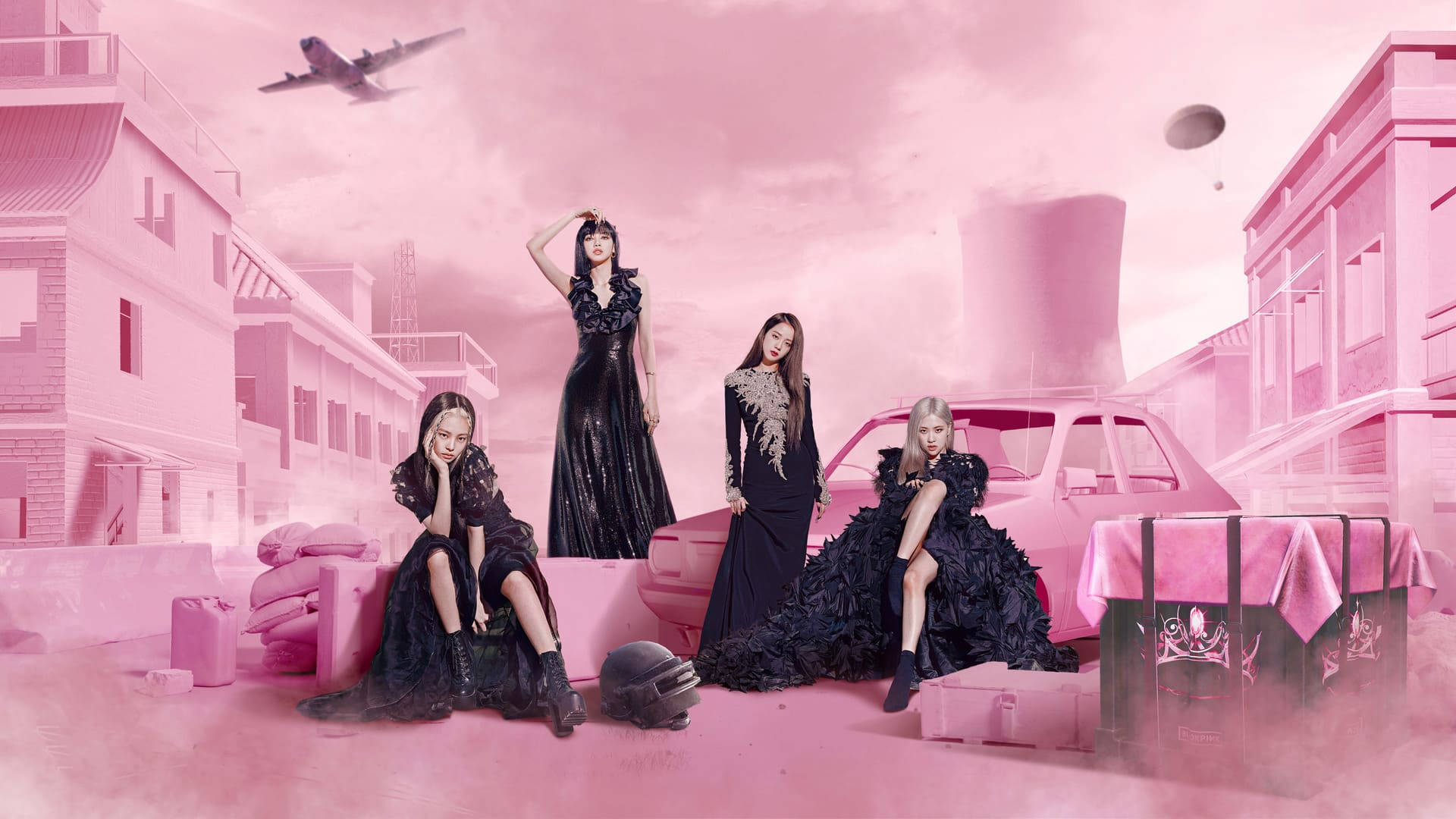 Чорні сукні Blackpink для робочого столу Шпалери