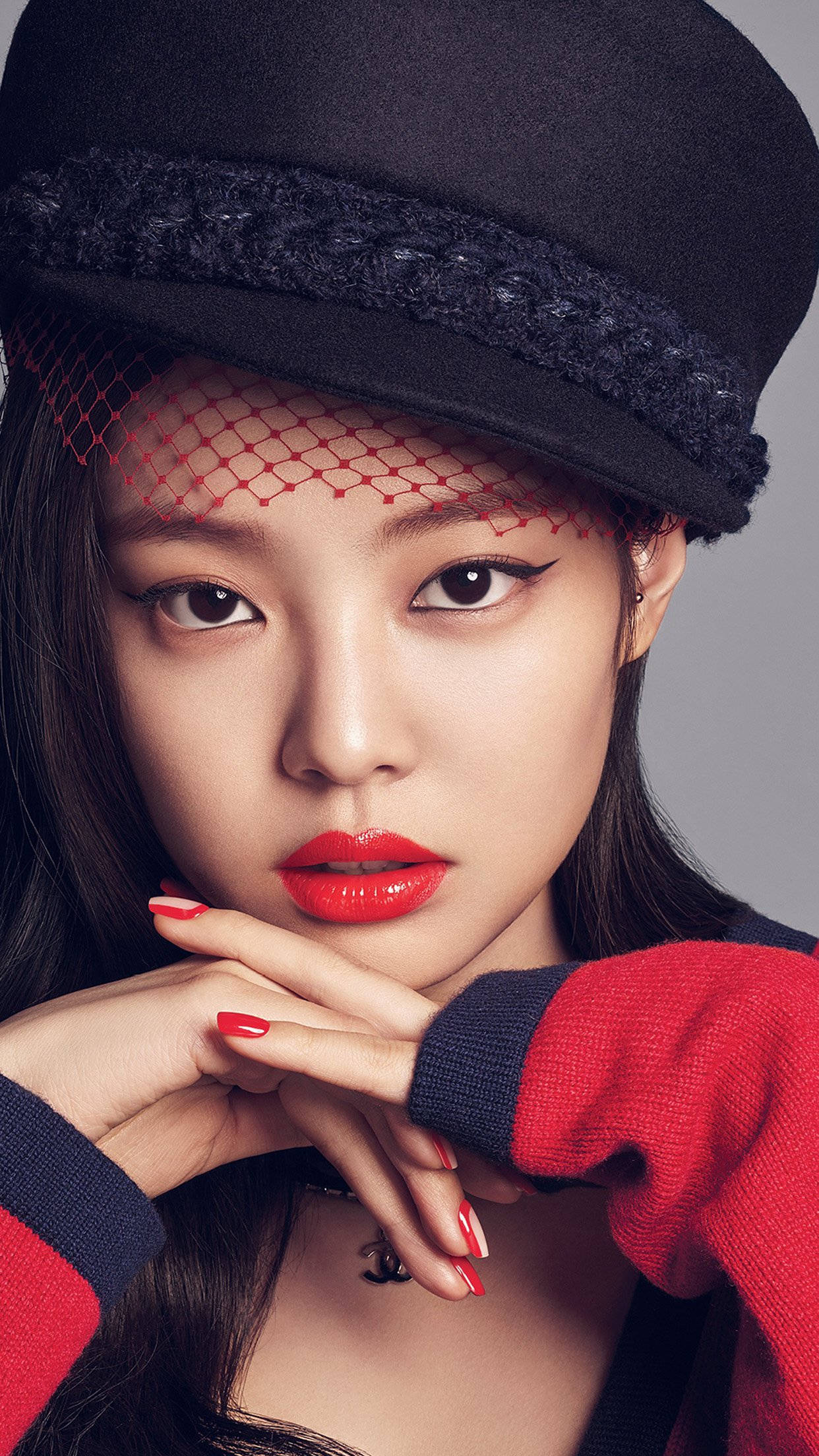 Blackpink Дженні з червоною помадою Шпалери