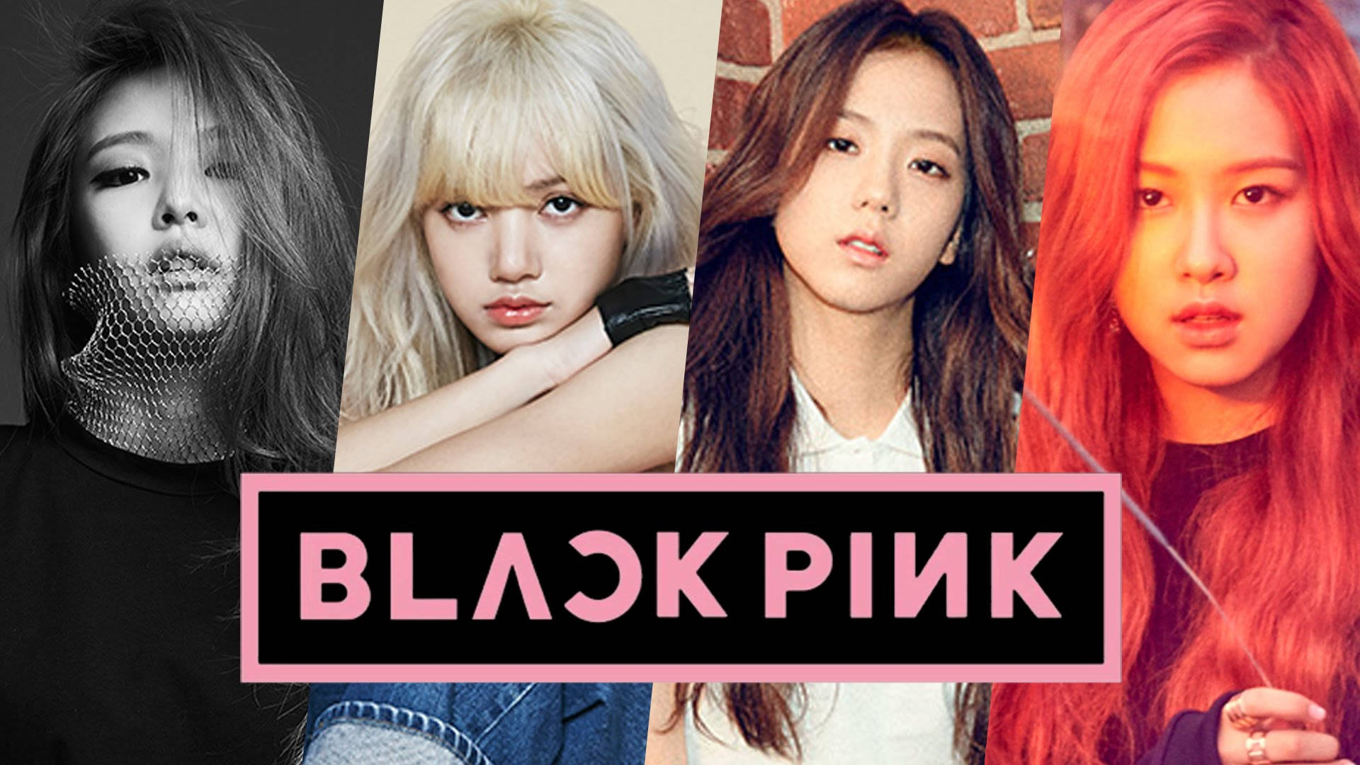 Банер учасниць Blackpink із логотипом Шпалери