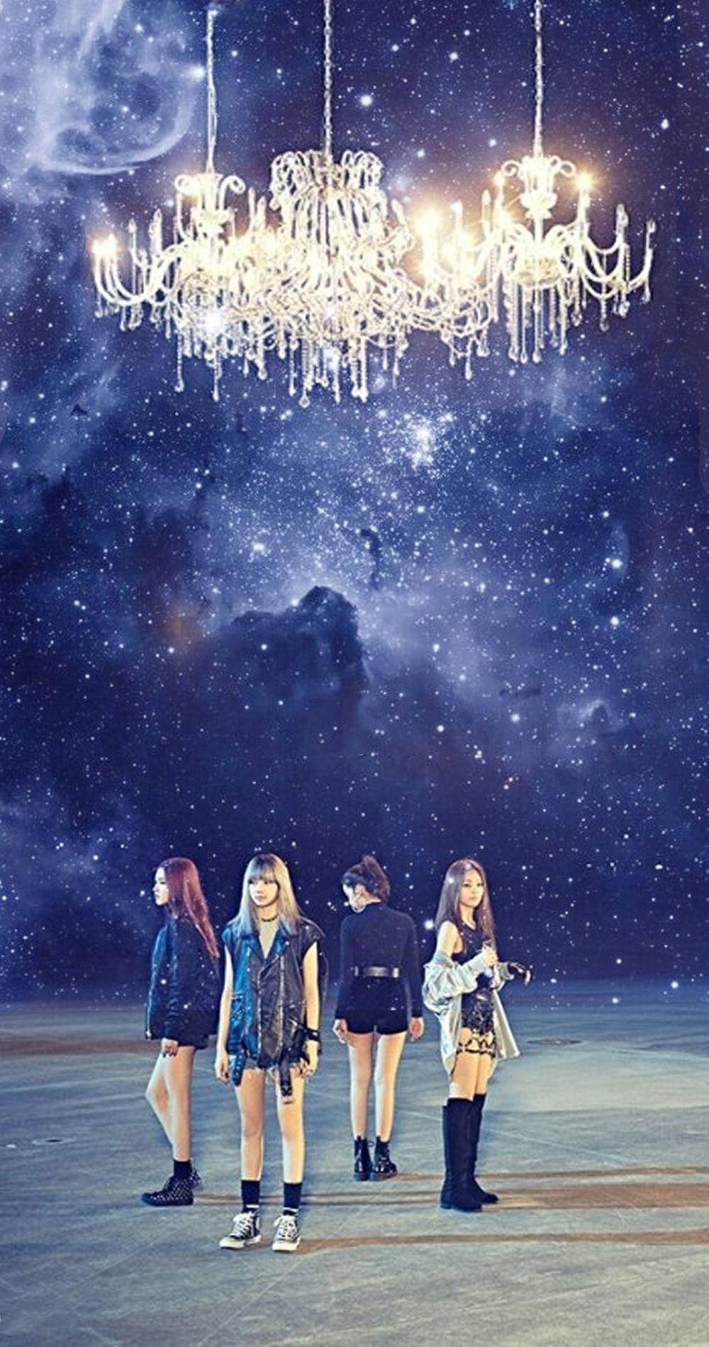 Свисток і люстра Blackpink сяють у галактиці Шпалери