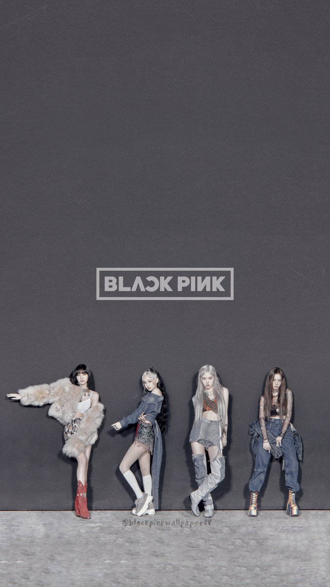 Логотип Blackpink How You Like That у сірому кольорі Шпалери