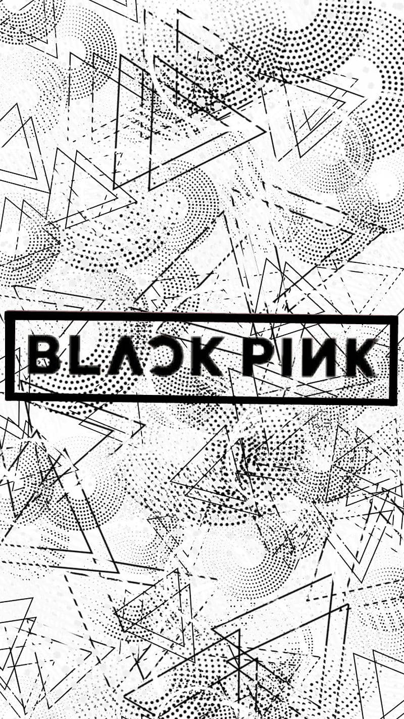 Логотип Blackpink на чорно-білому тлі Шпалери