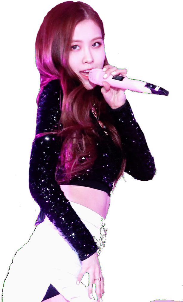 Учасниця Blackpink співає на сцені.PNG Шпалери