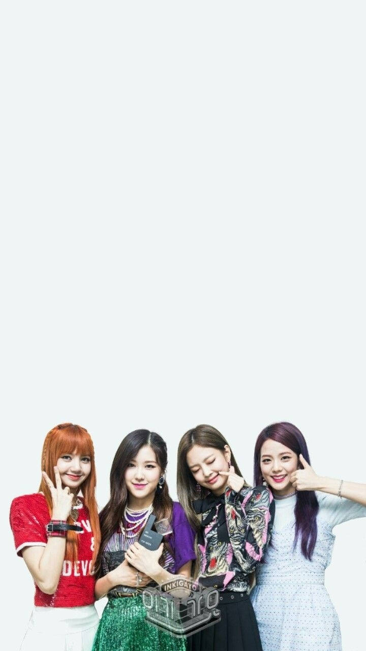 Учасниці Blackpink на білому негативному просторі Шпалери