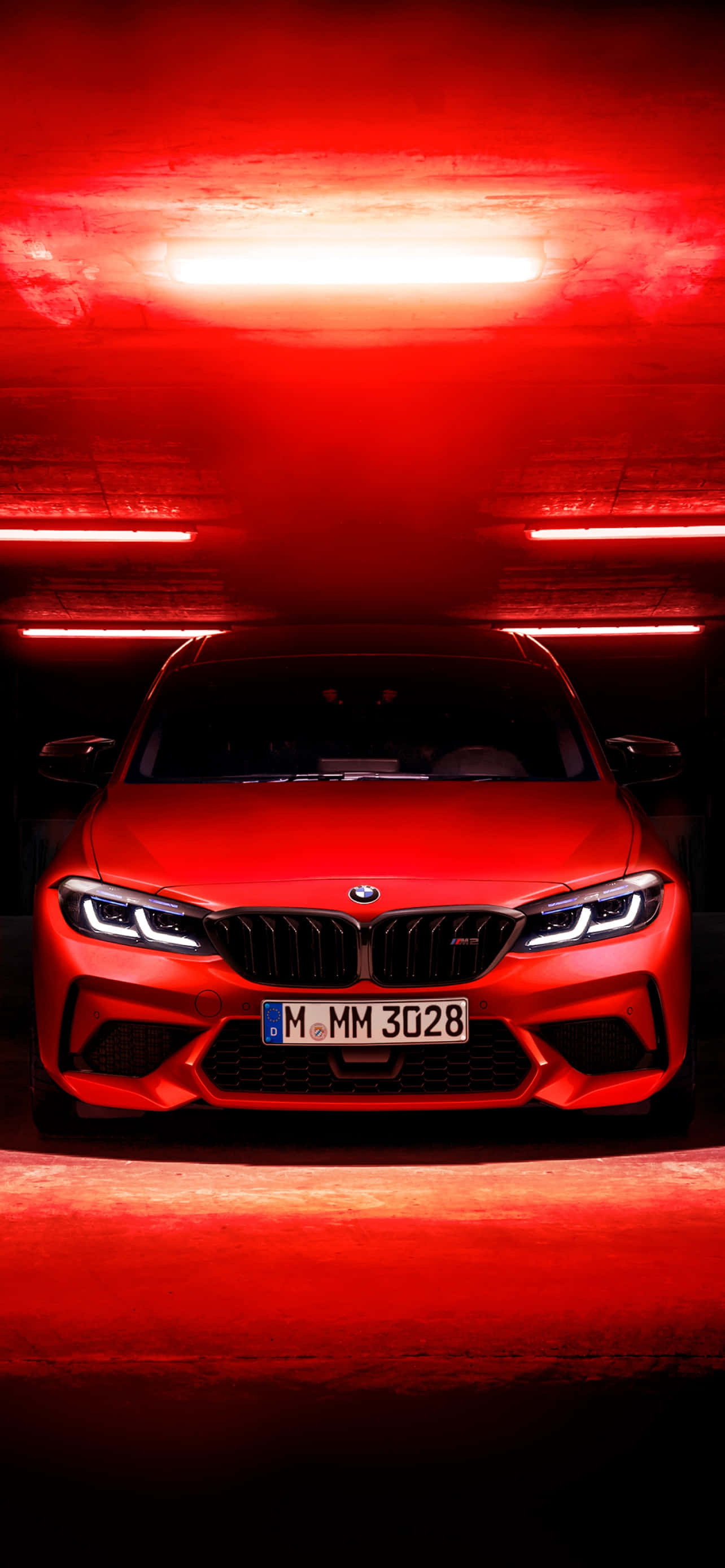 Фон BMW ярко-червоного кольору Шпалери