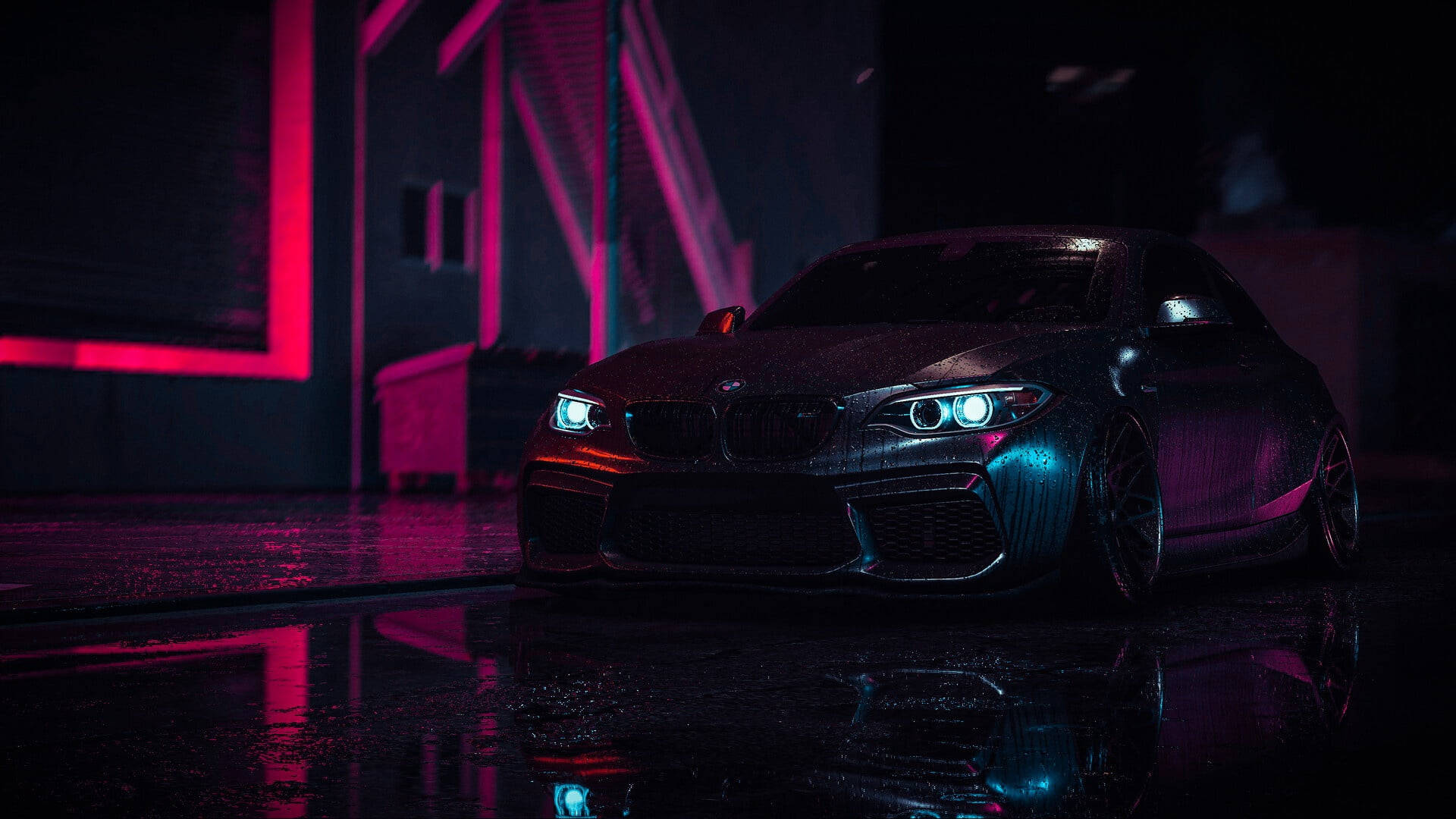 Мокрий чорний BMW для ноутбука Шпалери