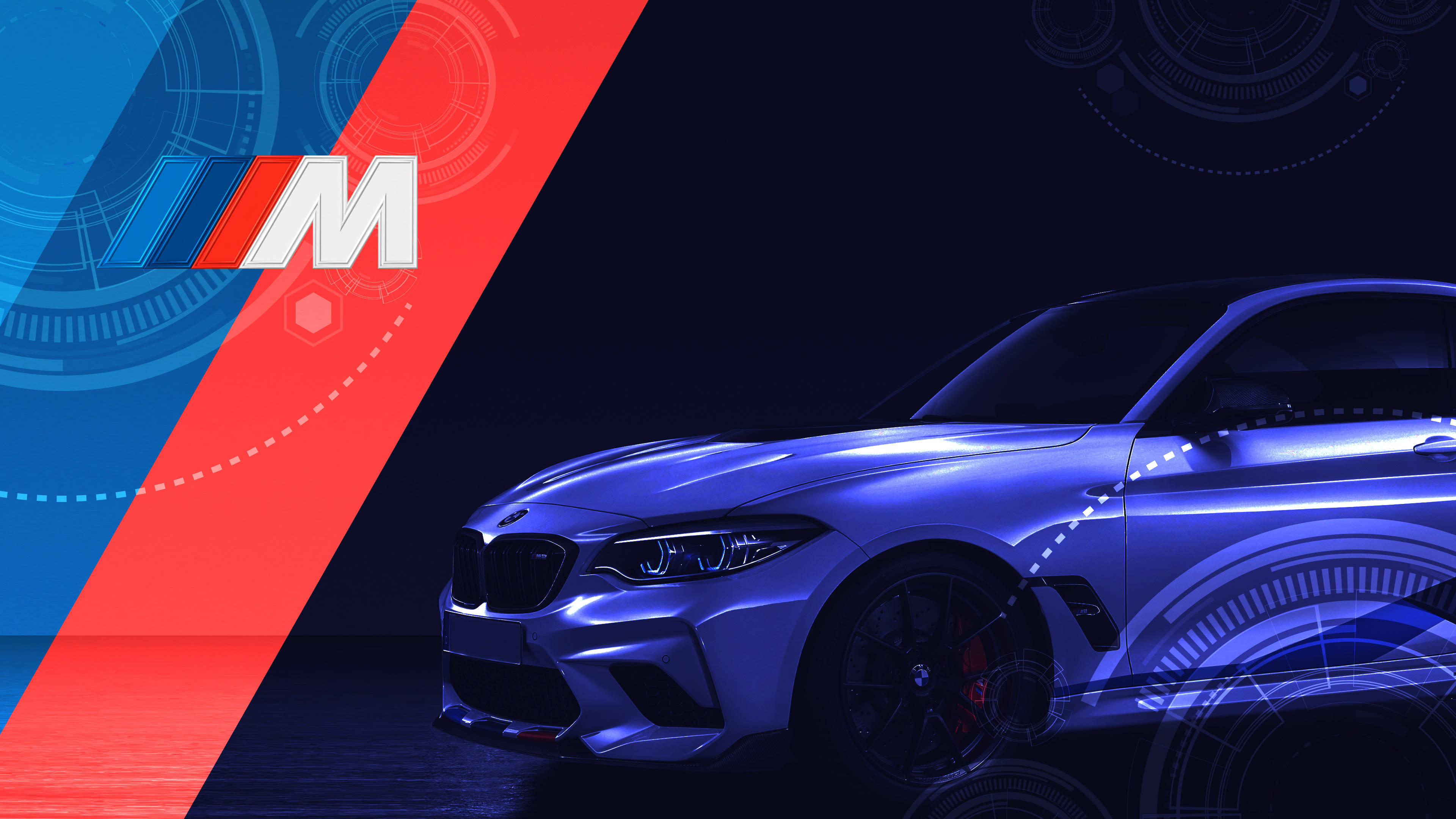 BMW M Логотип Індиго Автомобіль Шпалери