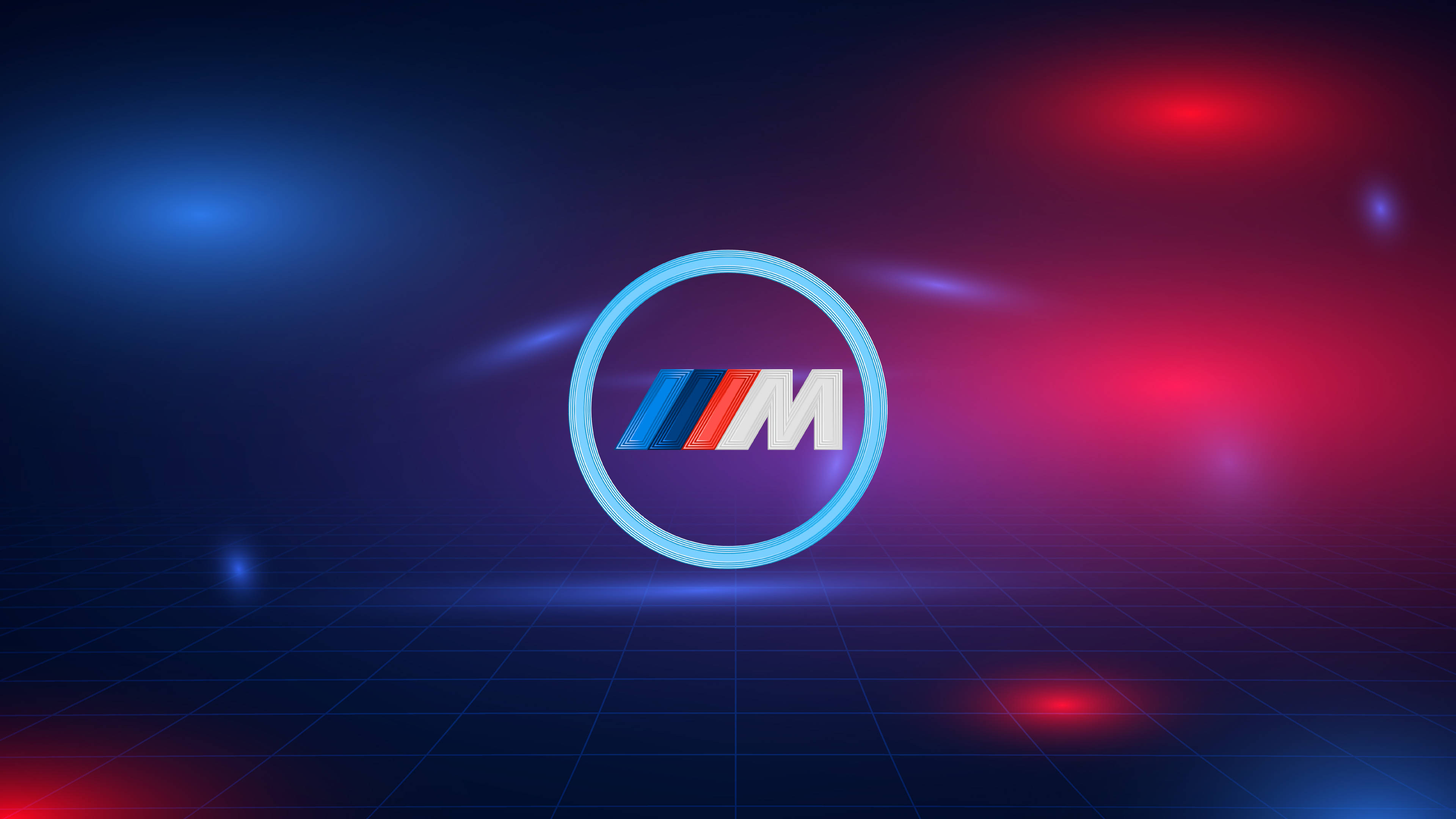 Сині та червоні вогні логотип BMW M Шпалери
