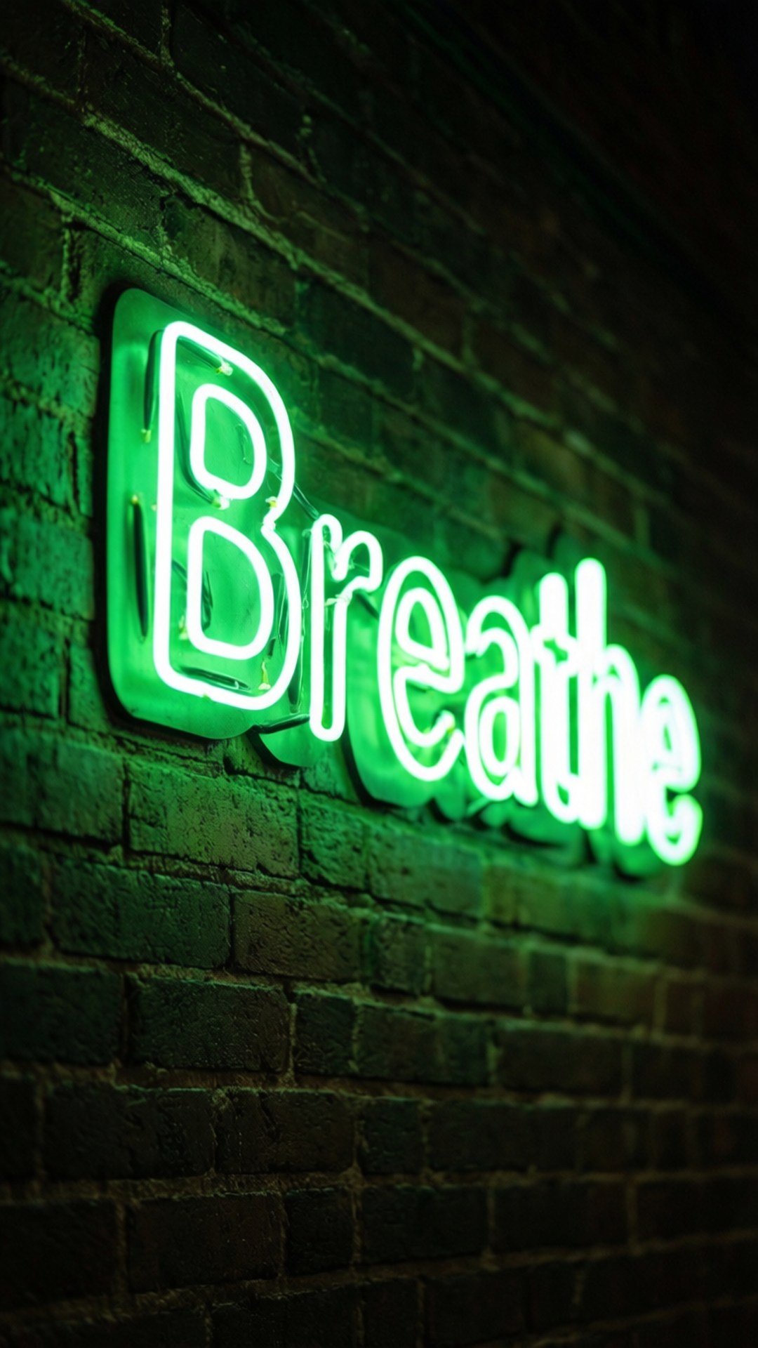 Неонова вивіска Breathe Шпалери