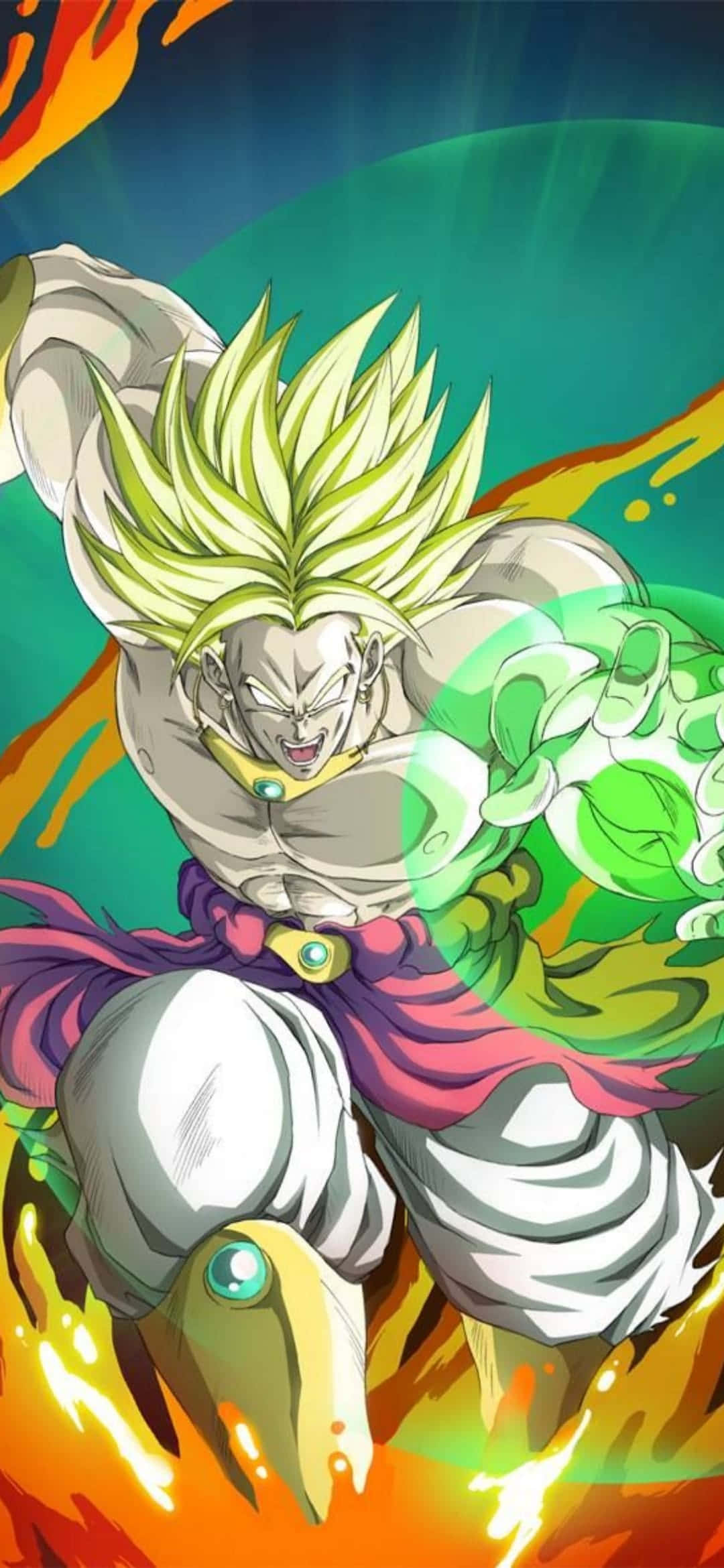 Broly iPhone Super Saiyan Energy Blast Шпалери
