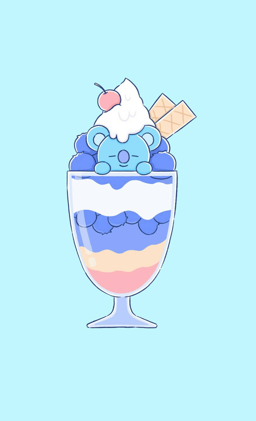 Коя BT21 мороженое Шпалери