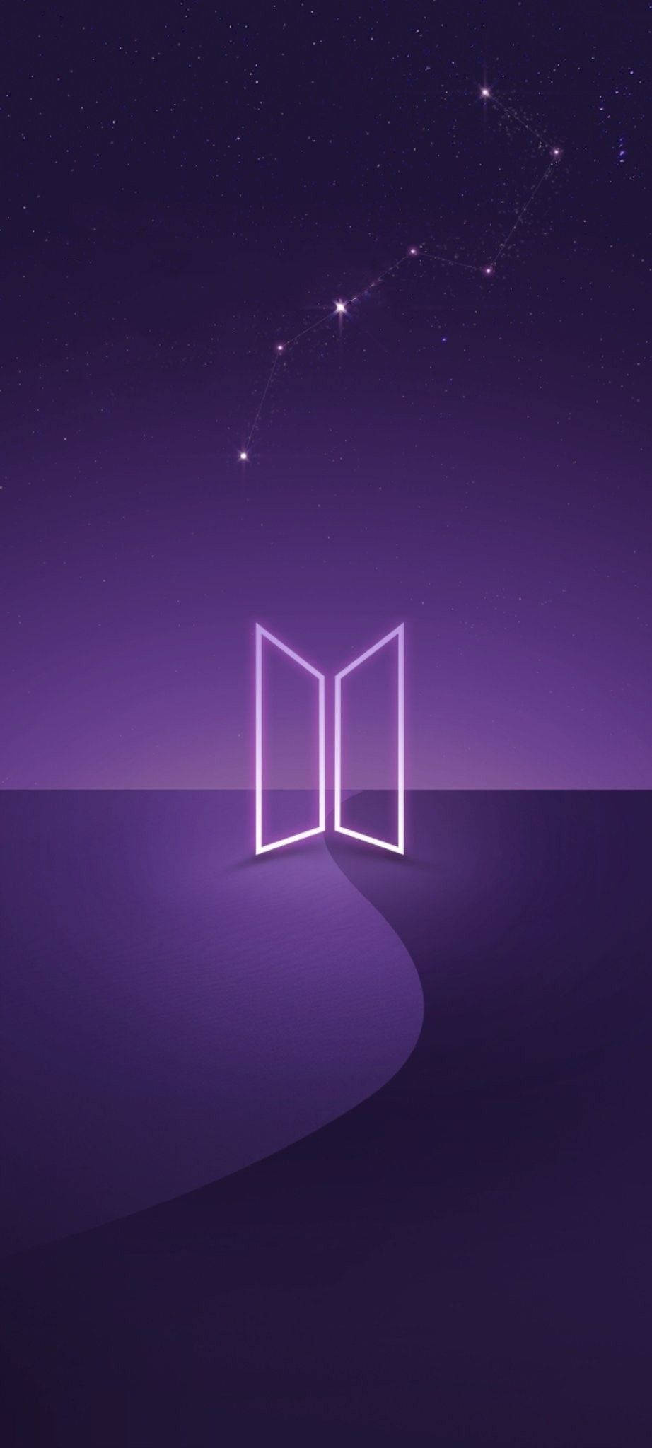 Фіолетовий логотип BTS Шпалери