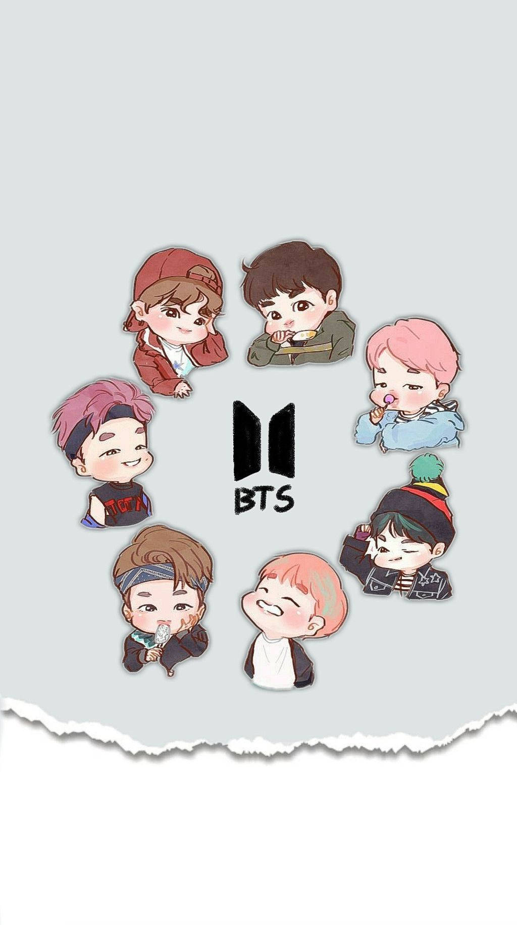 Милий малюнок BTS B21 логотип Шпалери