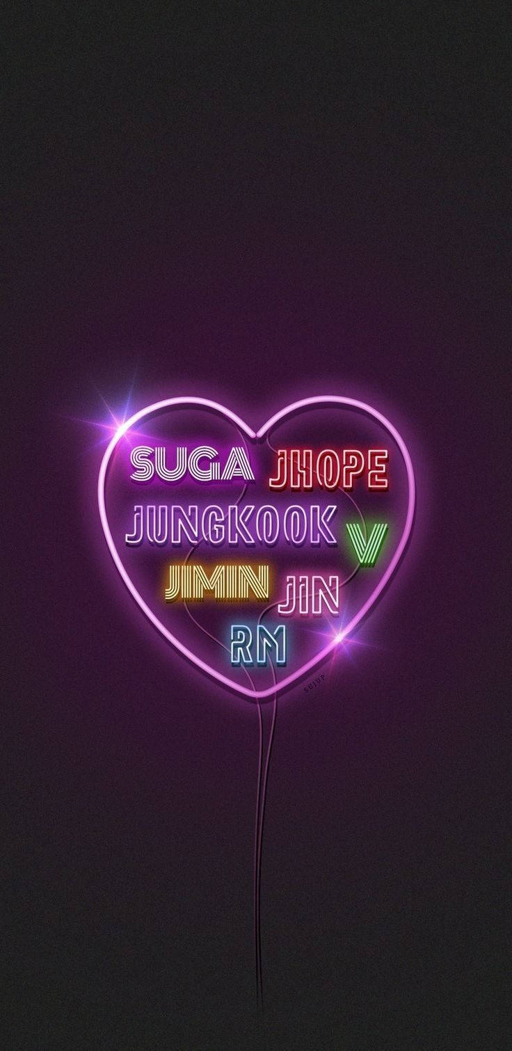 BTS Неонова Естетика Шпалери