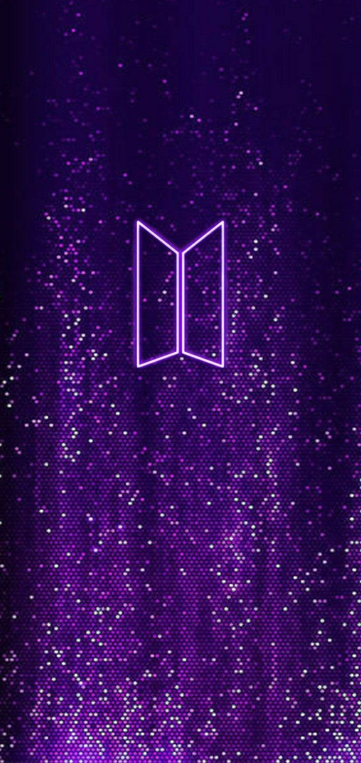 Неоновий фіолетовий логотип BTS Шпалери