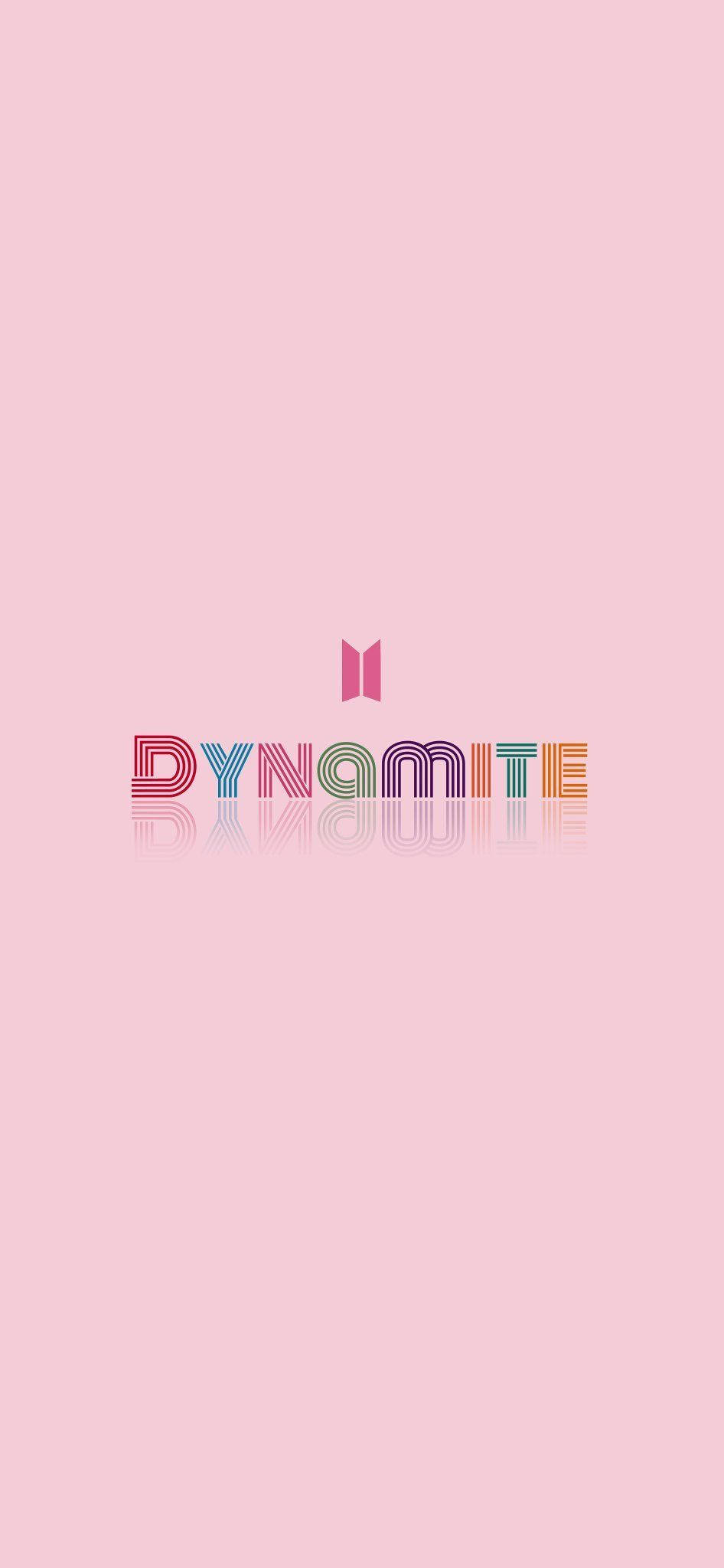 Простий рожевий логотип BTS Dynamite Шпалери