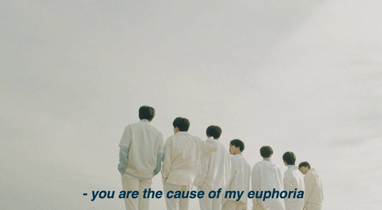 BTS Euphoria Текст на ноутбуці Шпалери