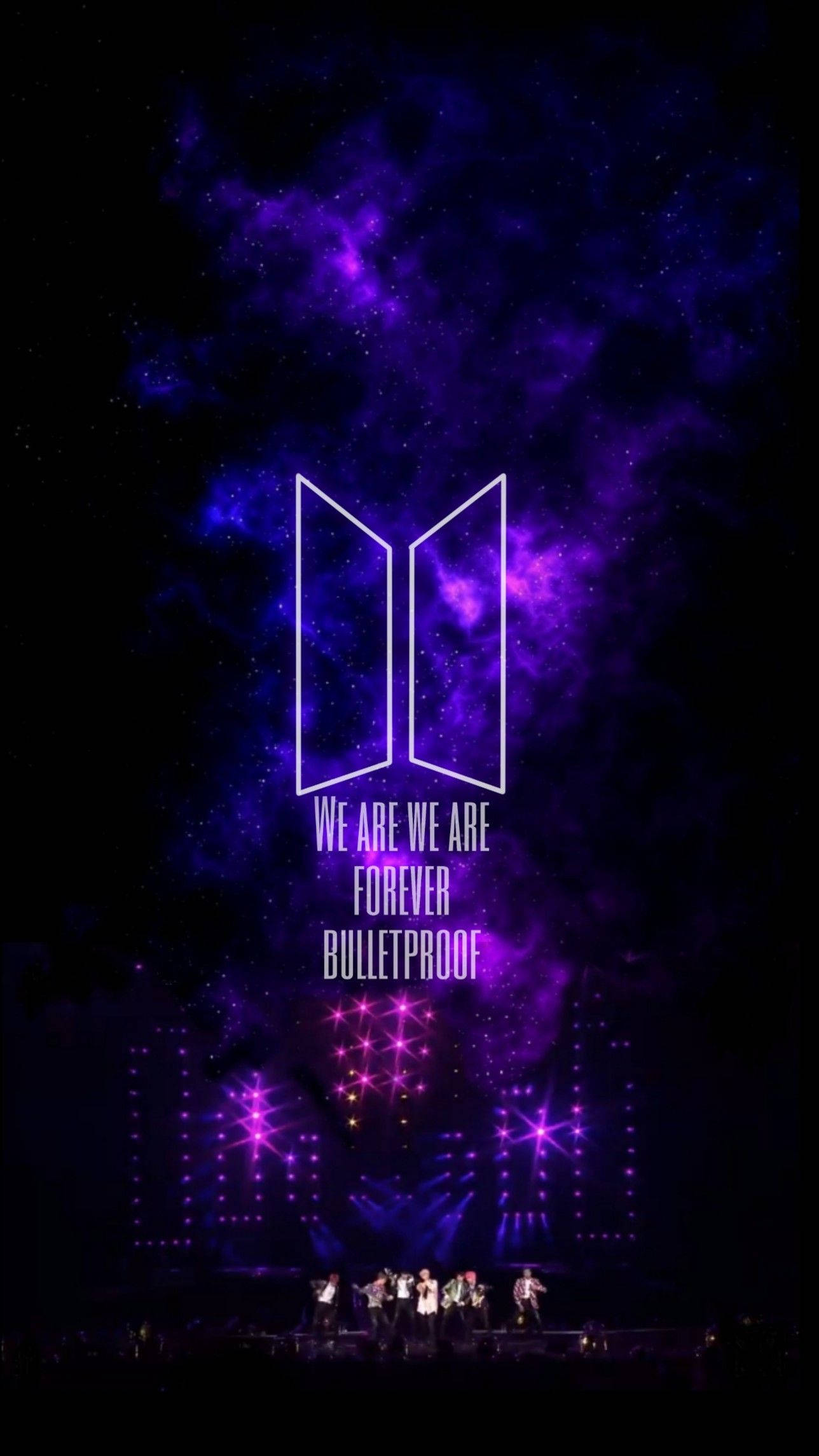 Логотип BTS Forever Bulletproof Шпалери
