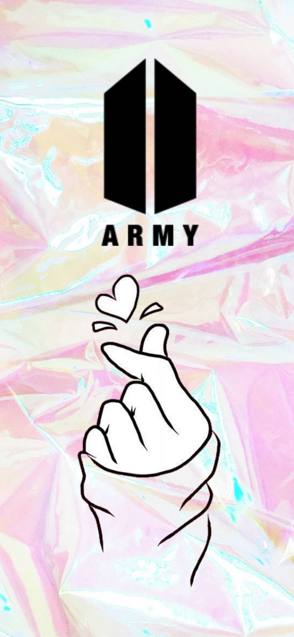 Логотип BTS з сердечком з пальців Шпалери