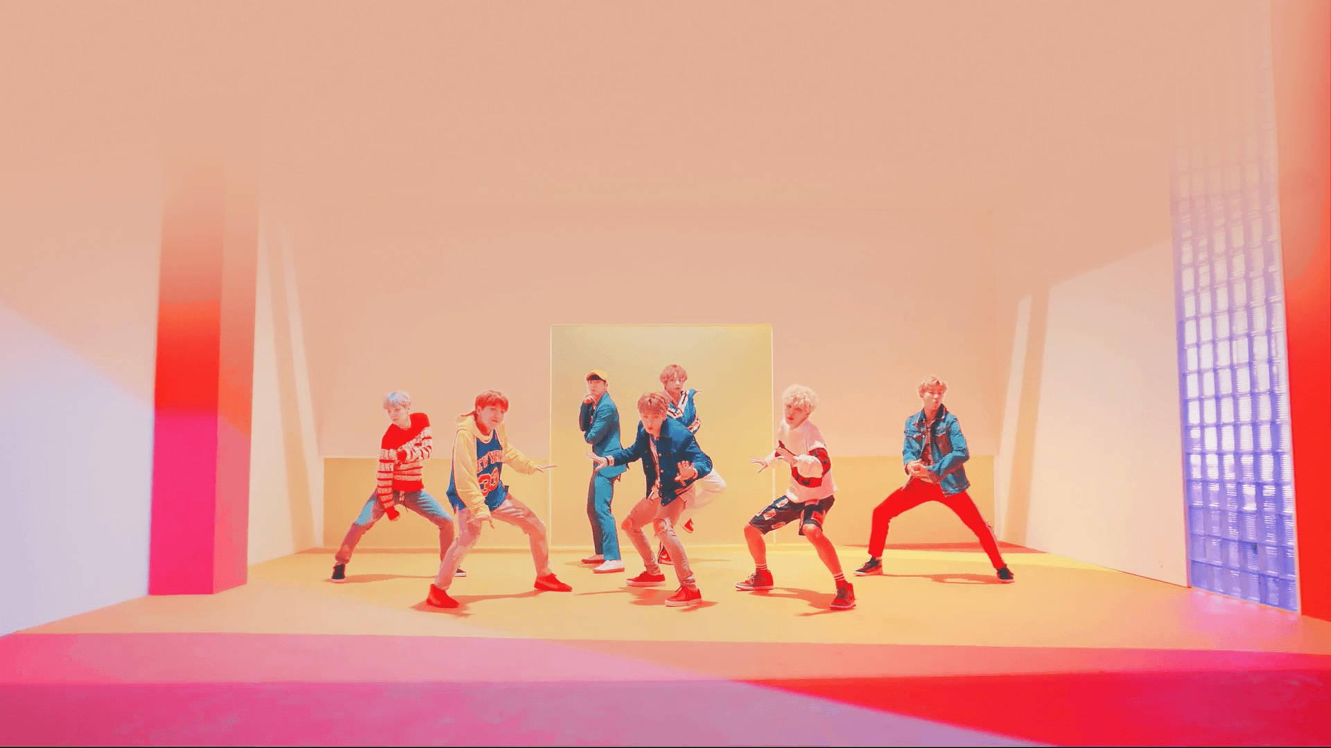 Шпалери для робочого столу BTS у рожевій кімнаті Шпалери