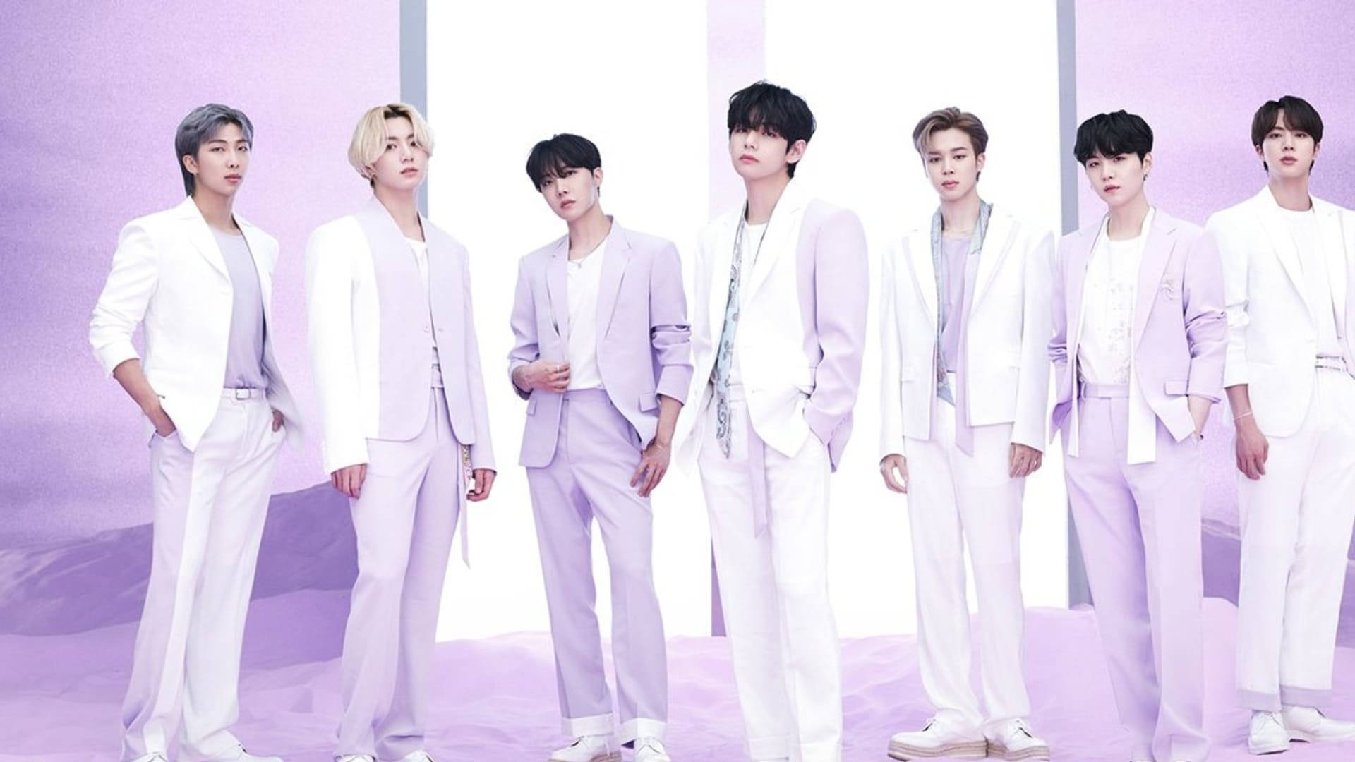 BTS K-Pop Пастельний Фіолетовий Шпалери