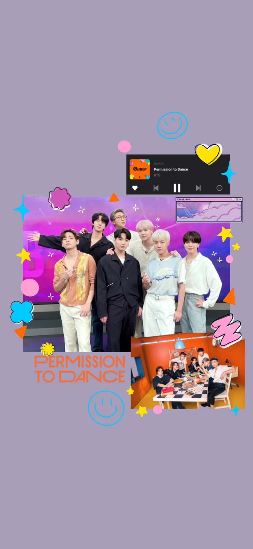 Обложка дебютного альбома BTS Permission to Dance Шпалери