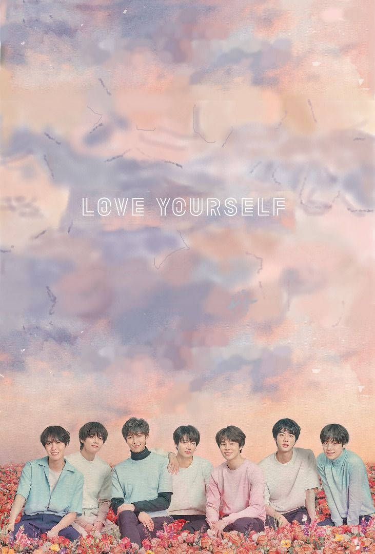 Естетика BTS на ліжку з троянд Шпалери