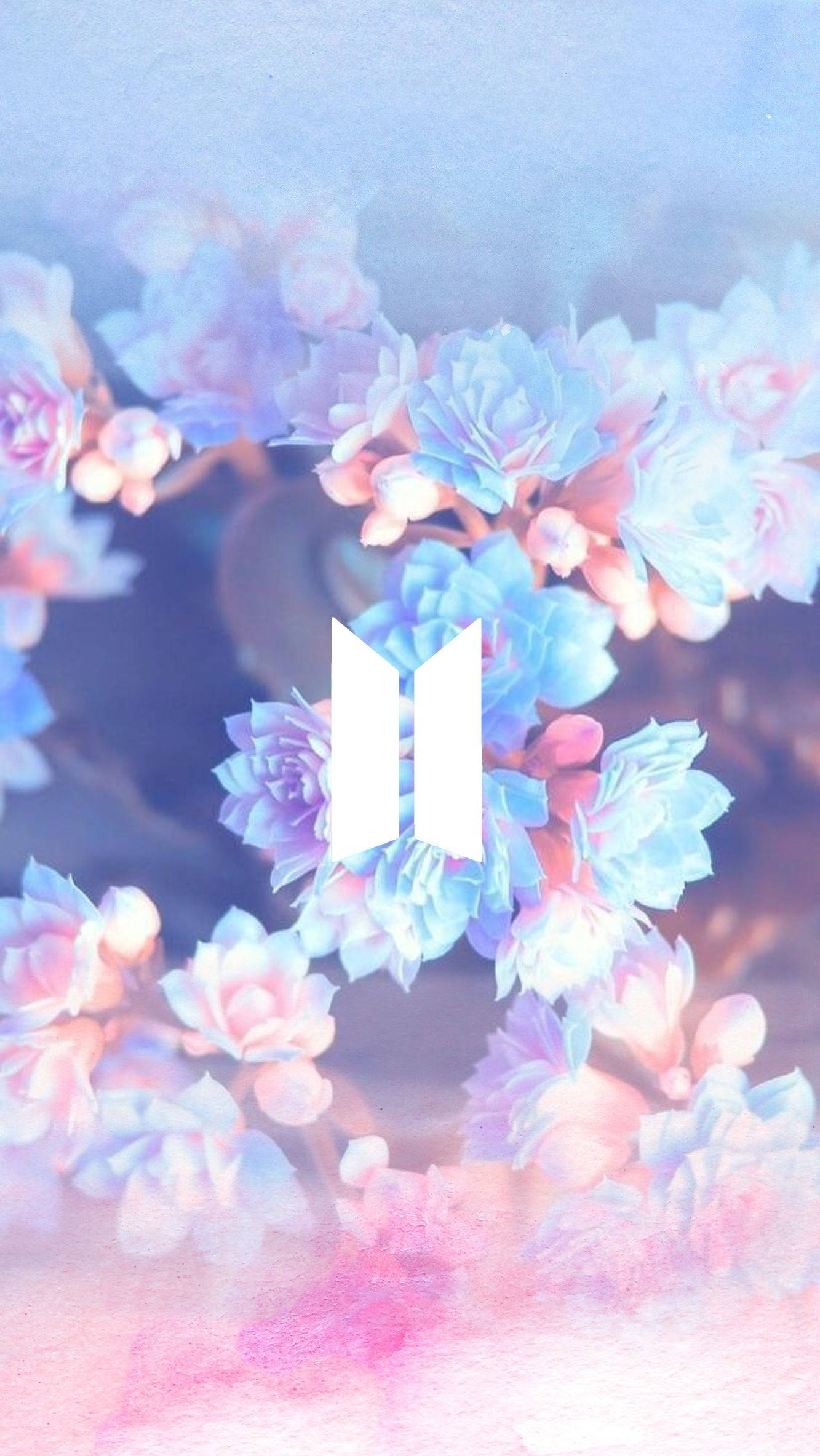 Квітковий логотип BTS Шпалери