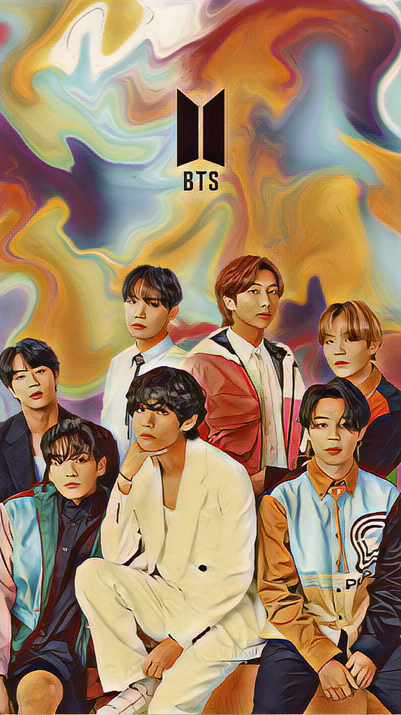 Милий малюнок BTS на полотні Шпалери