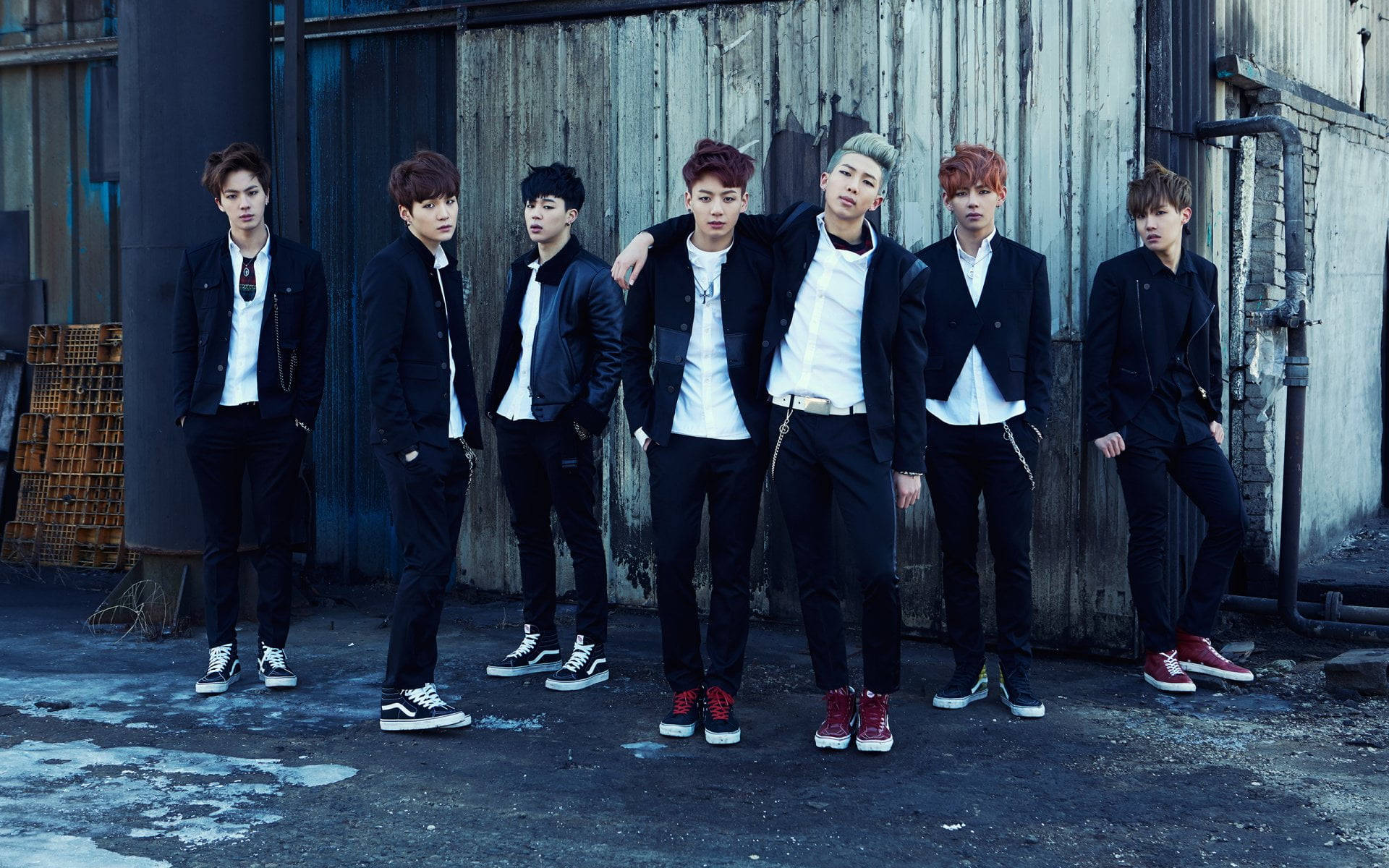 BTS групове фото Skool Luv Affair Шпалери