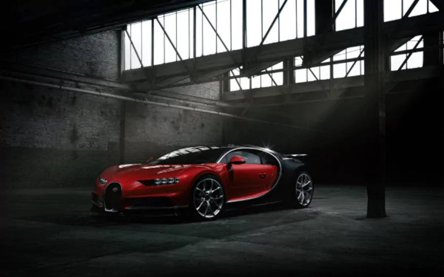 Червоний Bugatti Chiron 4K Шпалери