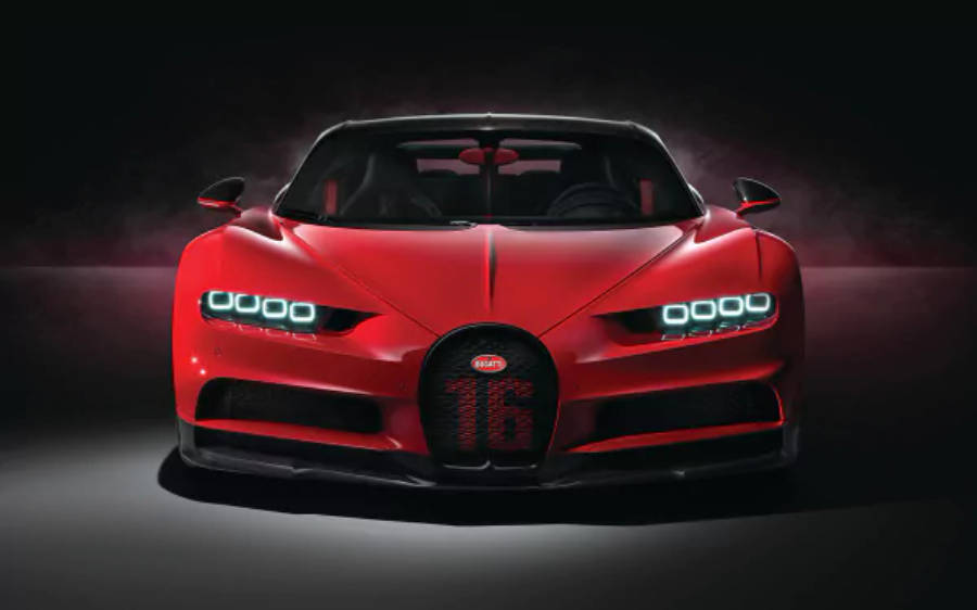 Червоний Bugatti Chiron 4K Шпалери