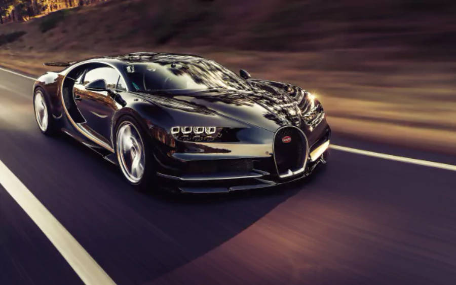 Чорний Bugatti Chiron 4K Шпалери