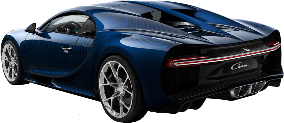 Синій Bugatti Chiron ззаду Шпалери