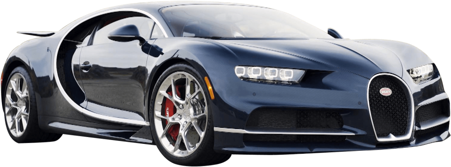Синій Bugatti Chiron вид збоку Шпалери