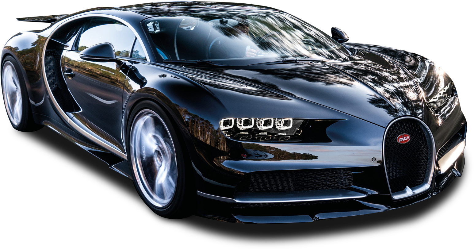 Чорний Bugatti Chiron збоку Шпалери