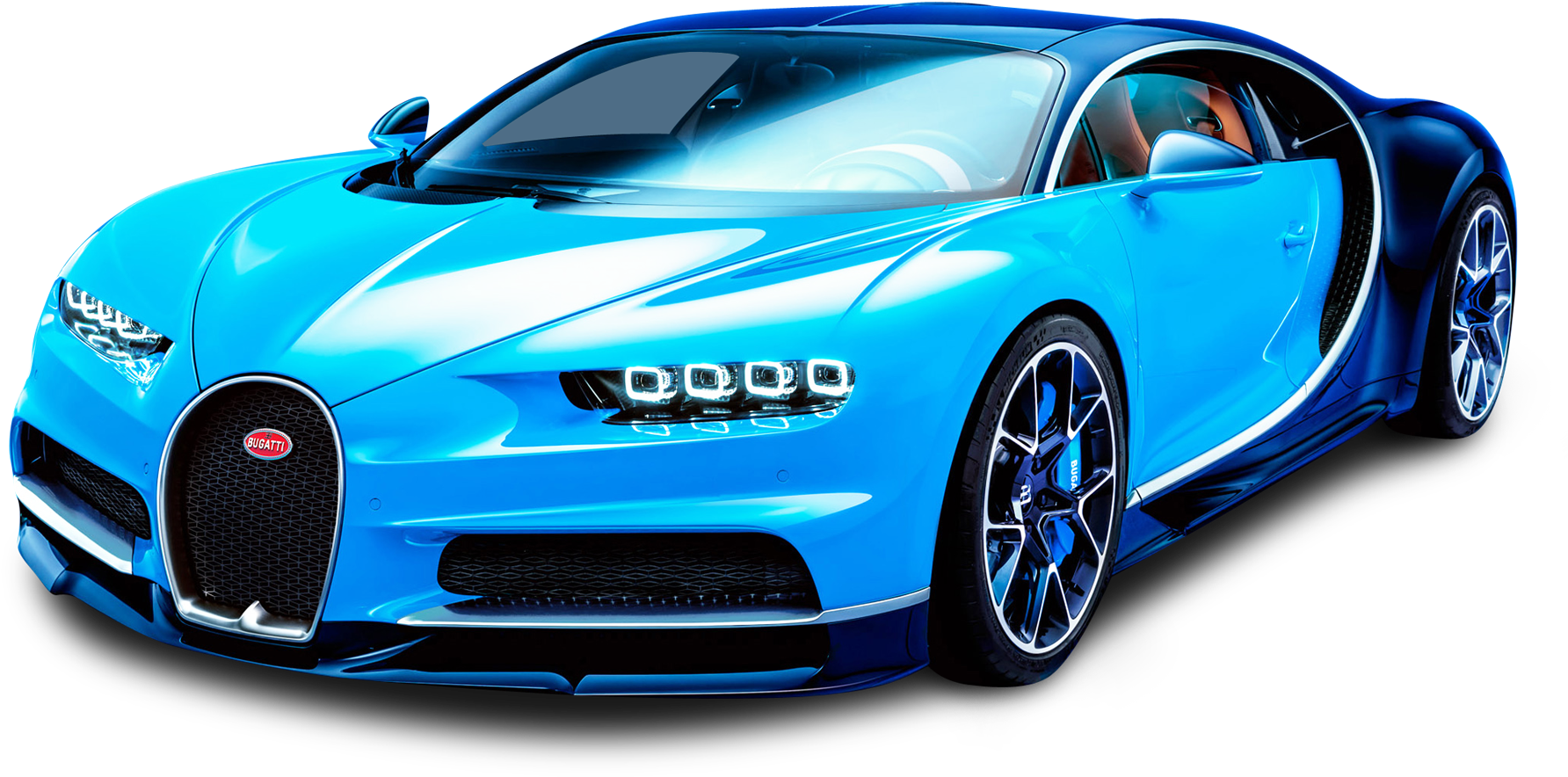 Синій Bugatti Chiron у профіль Шпалери