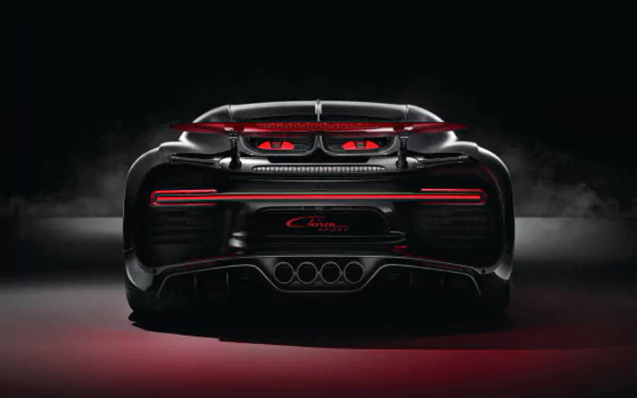 Bugatti Chiron вид ззаду 4K Шпалери