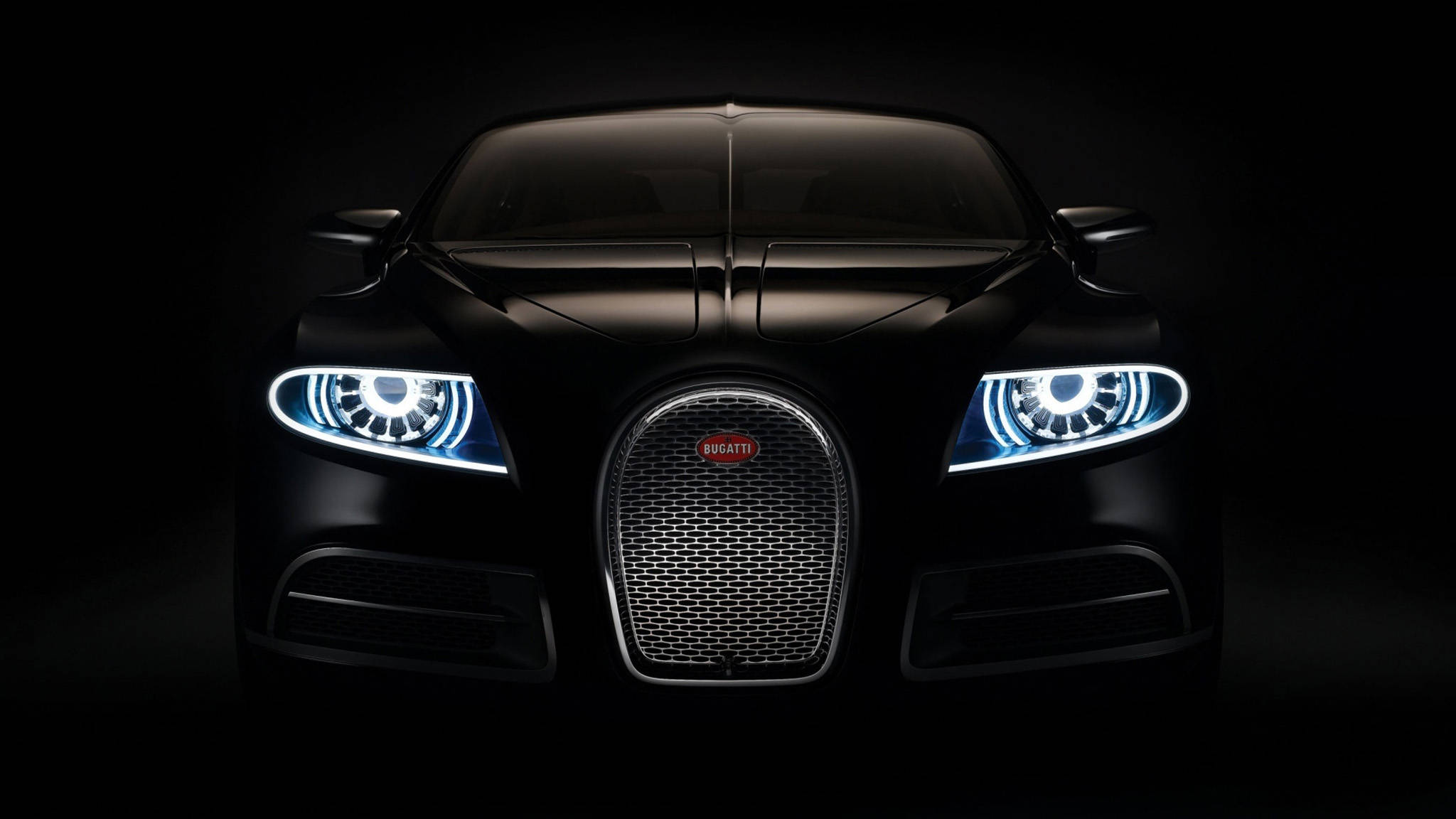 Круте авто чорний Bugatti Шпалери