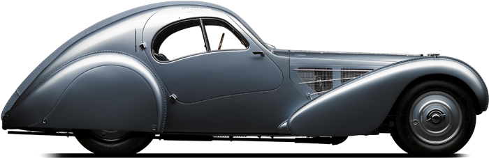 Вінтажний класичний автомобіль Bugatti у профіль Шпалери