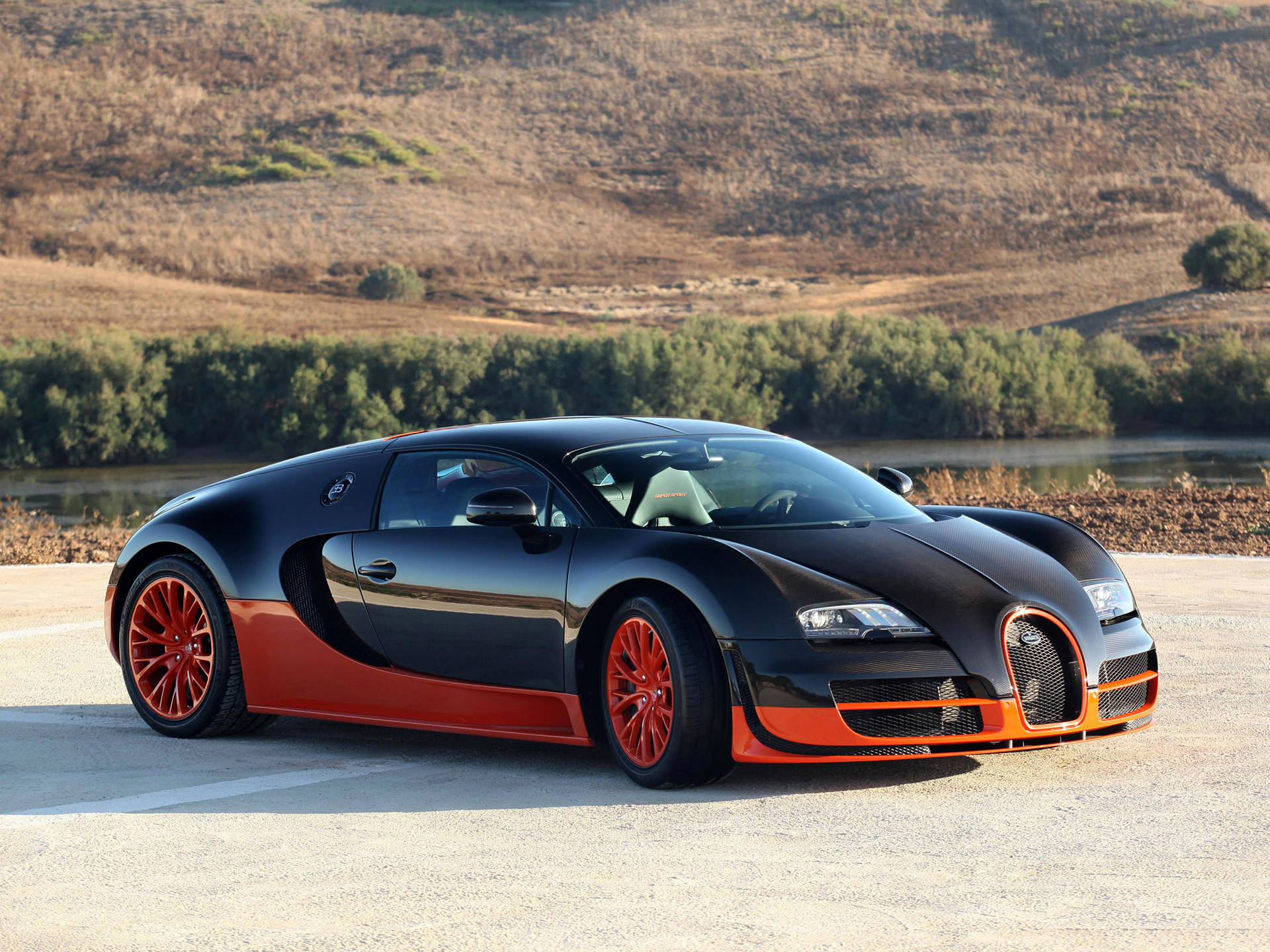 Bugatti Veyron припаркований на вулиці Шпалери