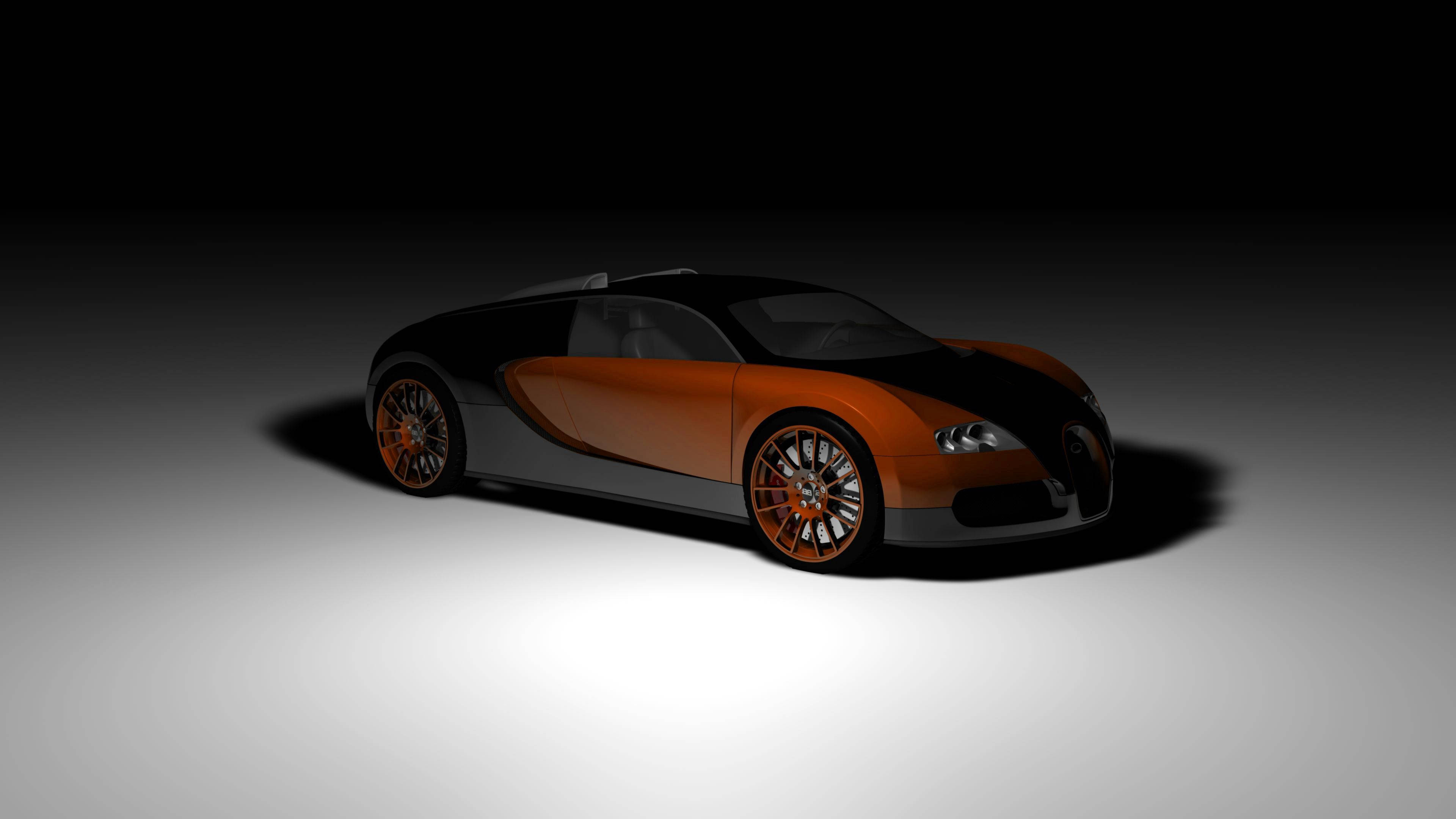 Величний помаранчевий Bugatti Veyron на волі Шпалери