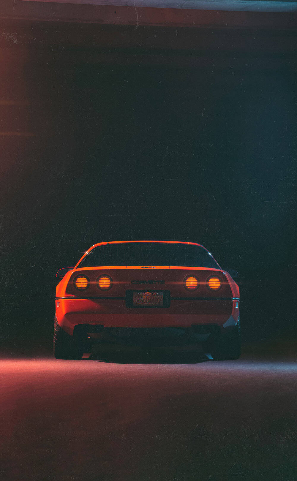 Портрет красного C4 Corvette Шпалери