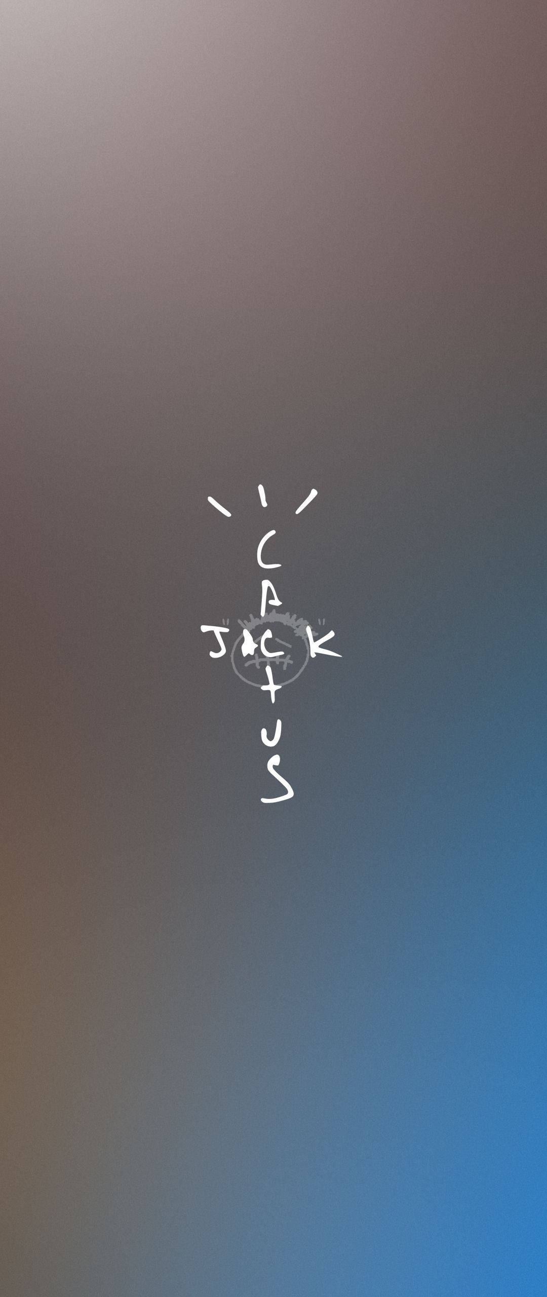 Текстовый логотип Cactus Jack Travis Scott синий и серый Шпалери
