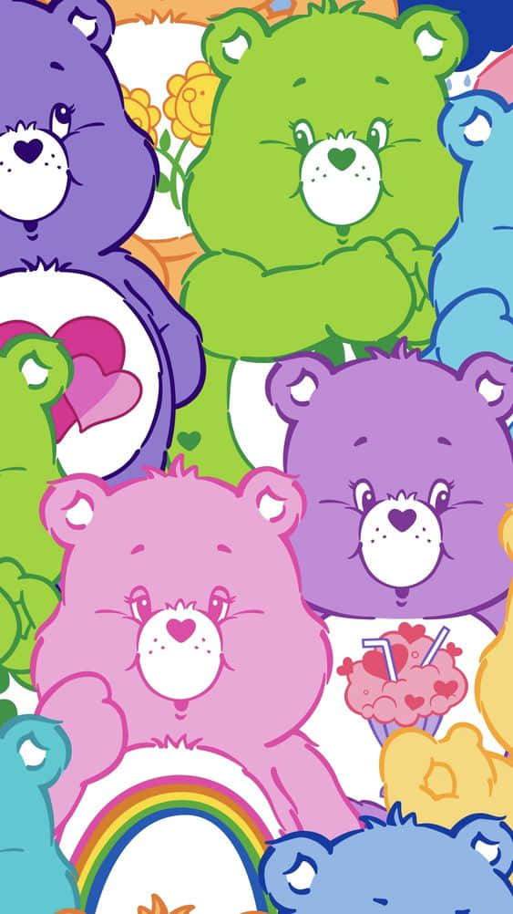 Естетичні ведмедики Care Bear різнокольорові Шпалери