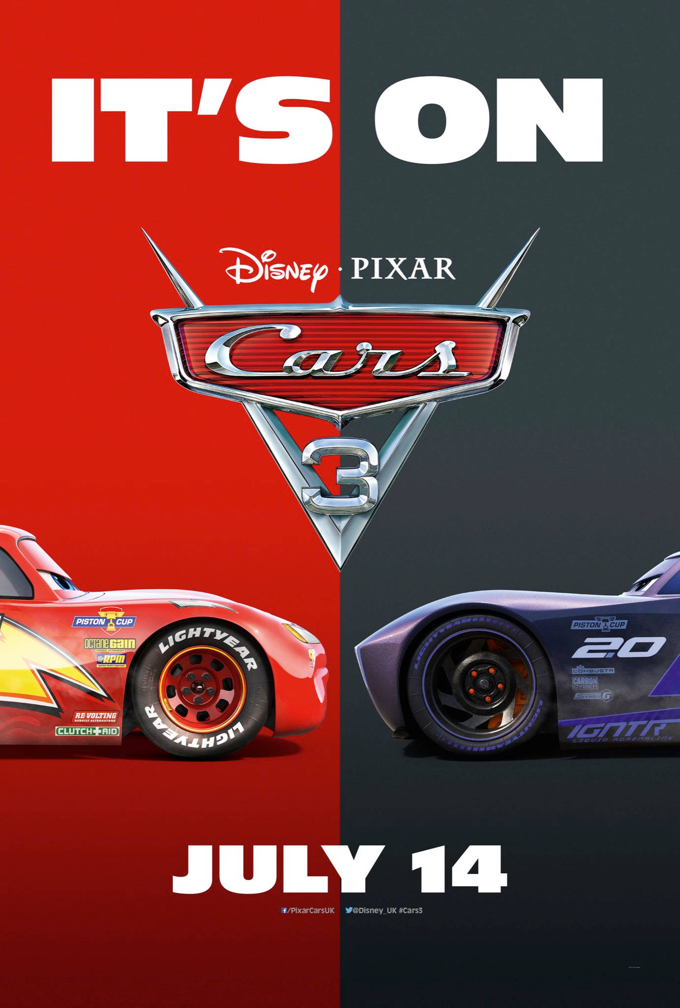 Cars 3 Постер: Молния против Джексона Шпалери