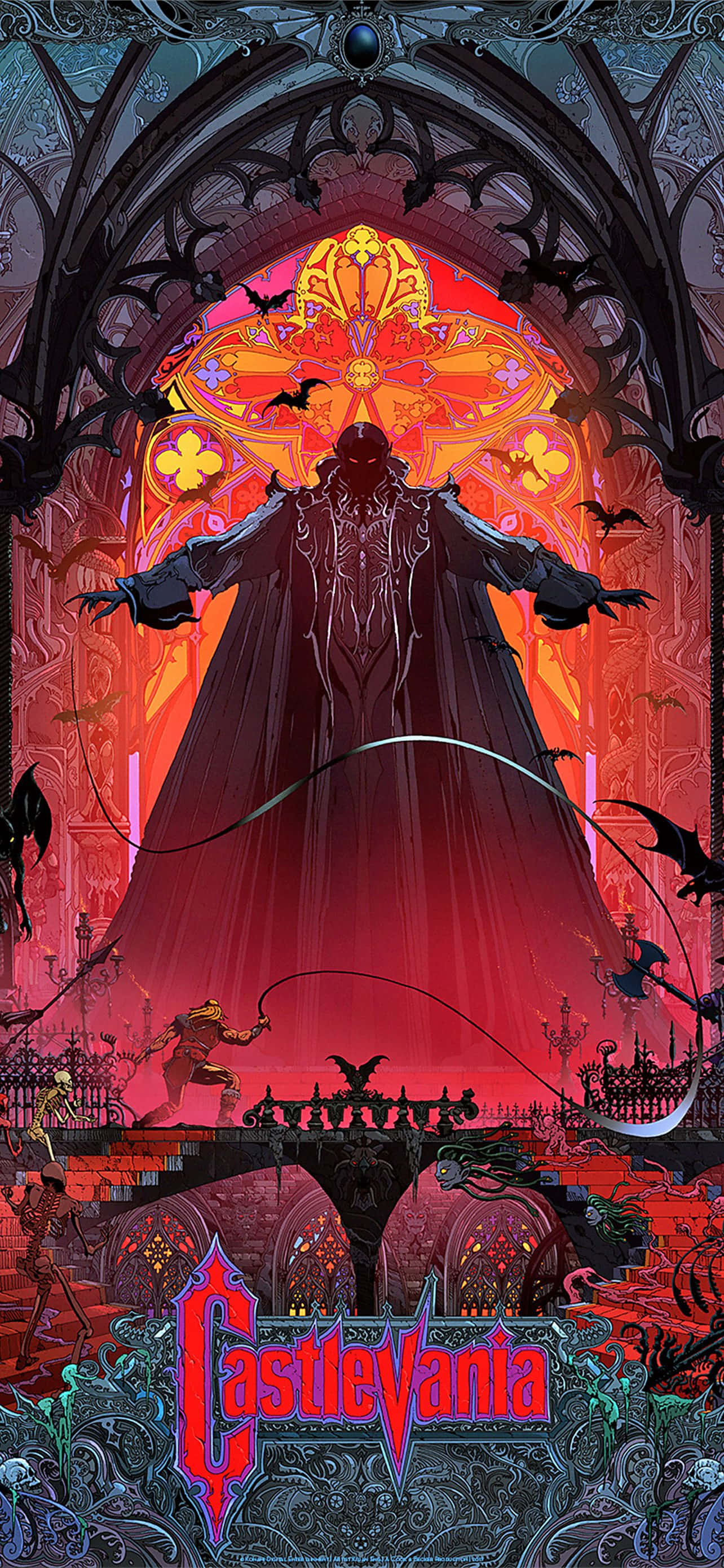 Готический замок под луной — кадр из Castlevania Шпалери