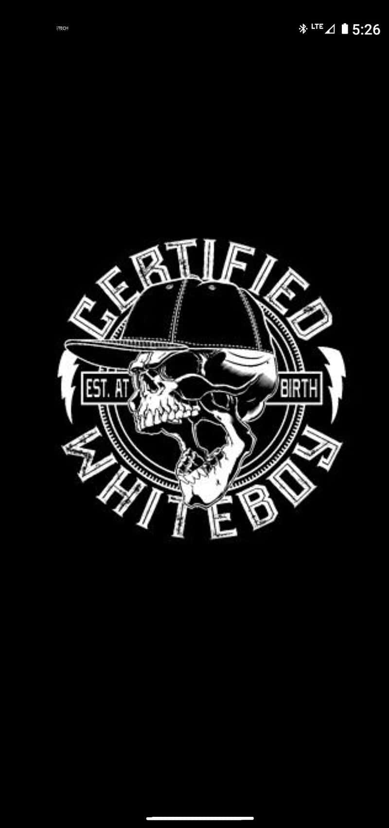 Логотип Certified White Boy на тёмном фоне Шпалери