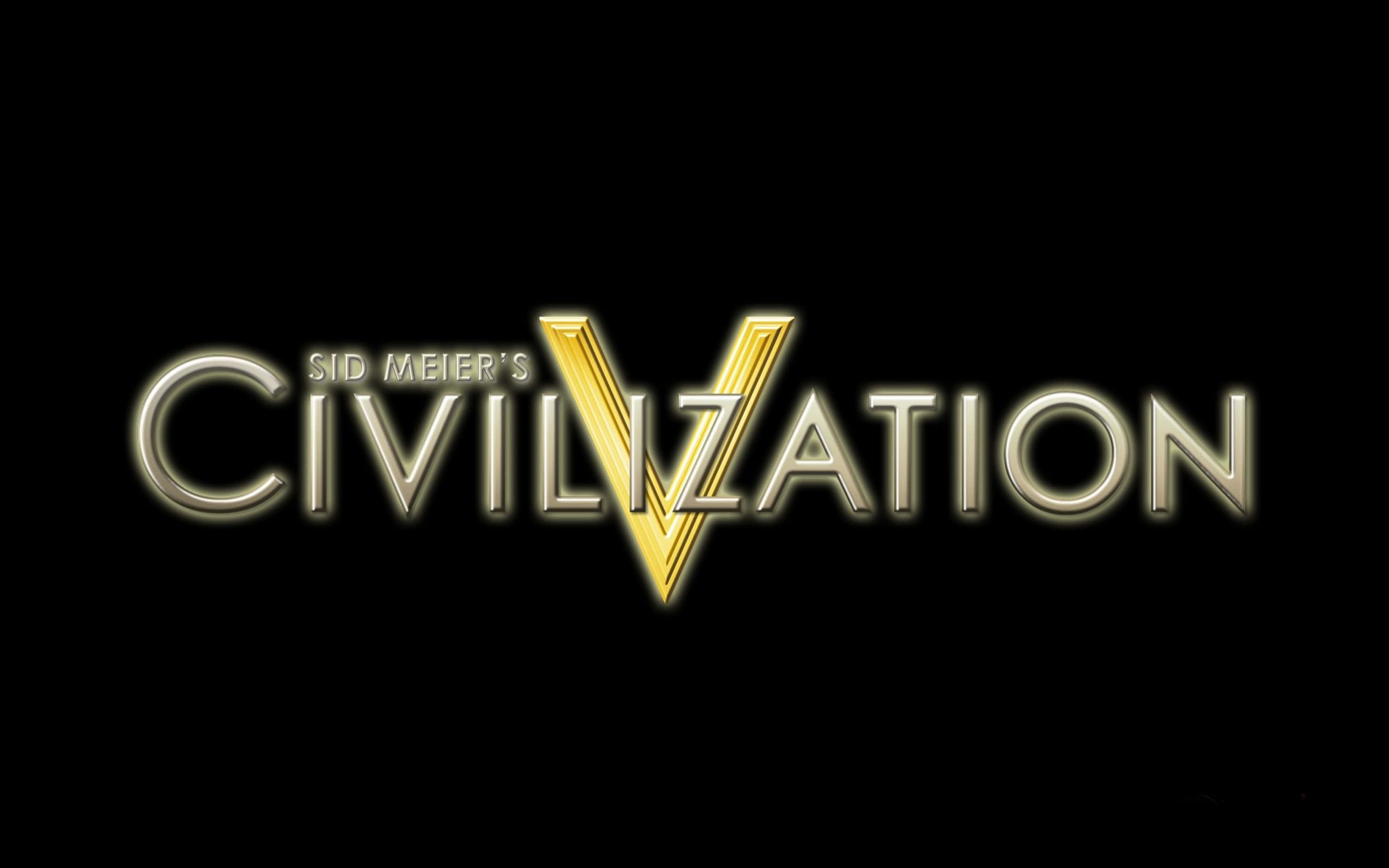 Офіційний логотип Civilization V на фоні 4K Шпалери