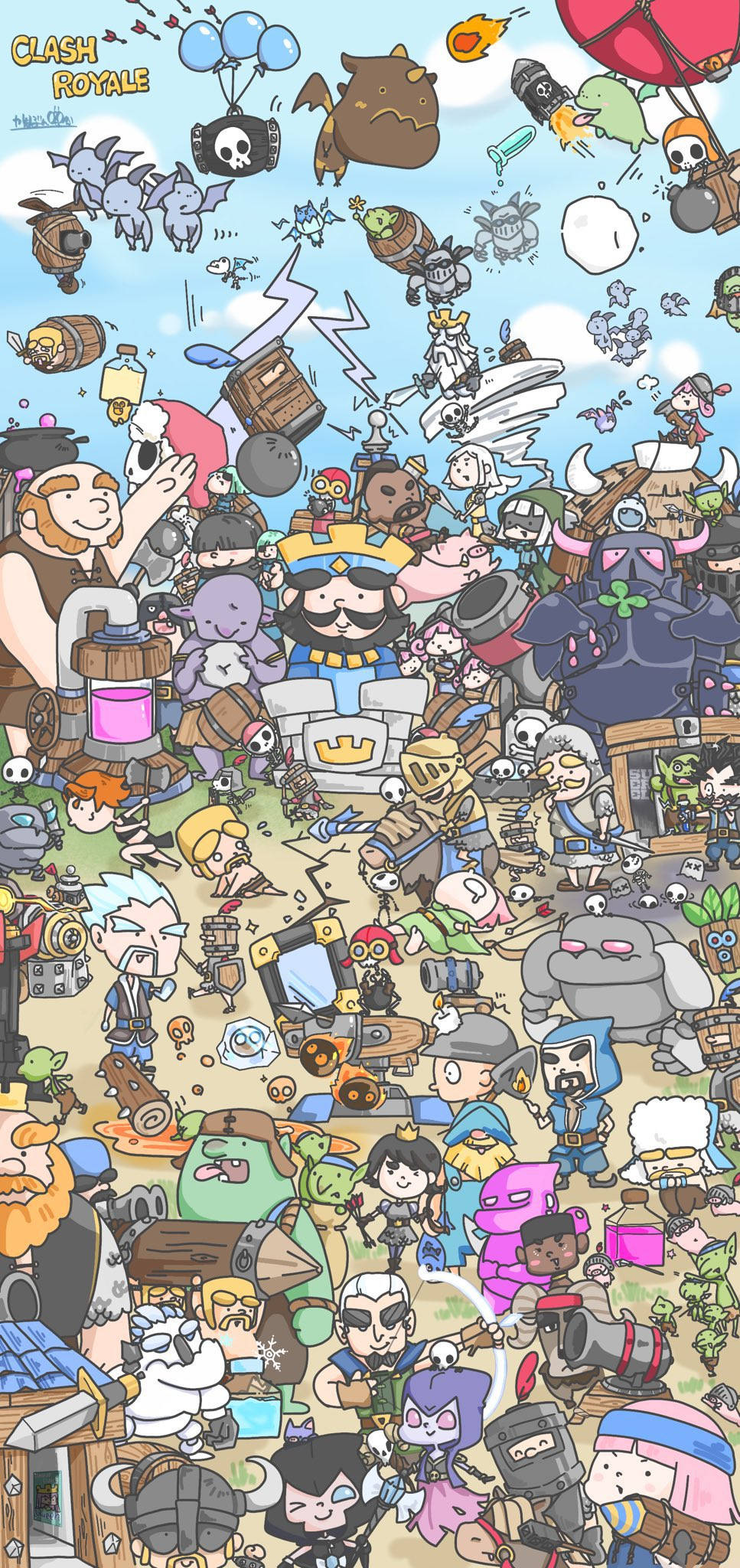 Clash Royale Дудл Карикатура Шпалери